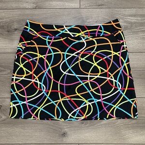 Loudmouth 16" Golf Skirt Black Multicolor Skort Size 8